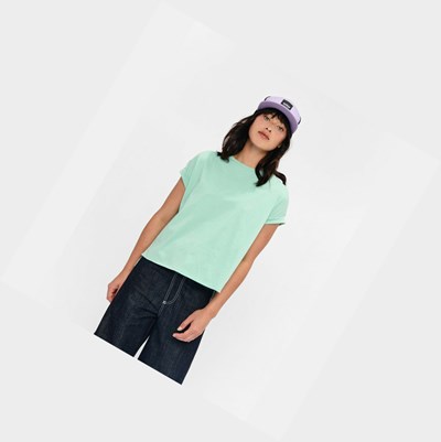 Aigle Corta Sleeves Tee Shirt With Dry Fast Function Magliette Donna Verde Acqua | BFH-821530