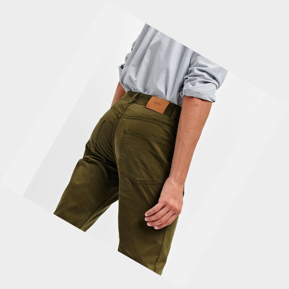 Aigle 5-pocket Dritto-leg Pantaloni Uomo Verde Oliva | GCY-352904