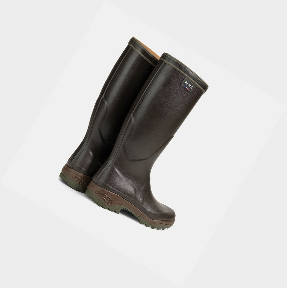 Aigle Anti-fatigue Stivali da Pioggia Uomo Marroni | EHM-976521