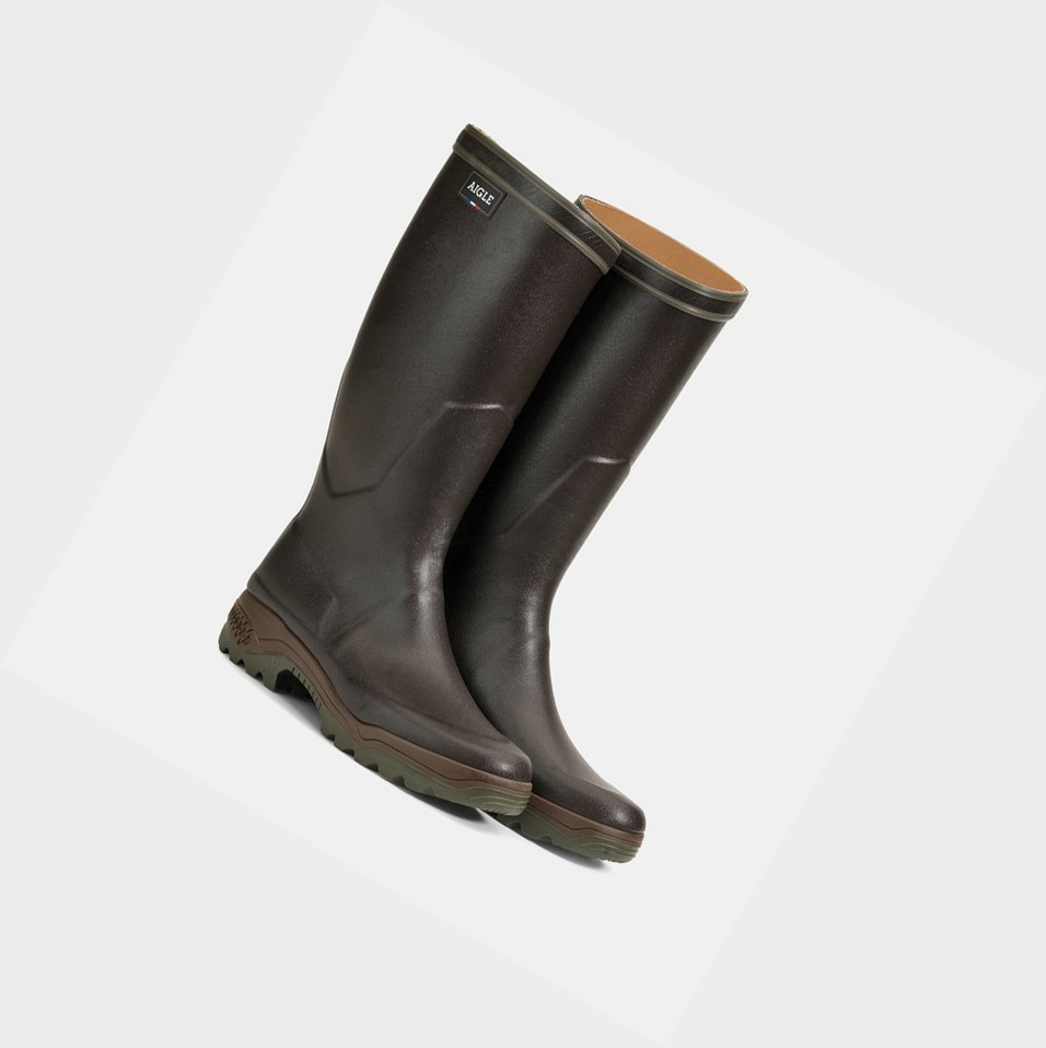 Aigle Anti-fatigue Stivali da Pioggia Uomo Marroni | EHM-976521