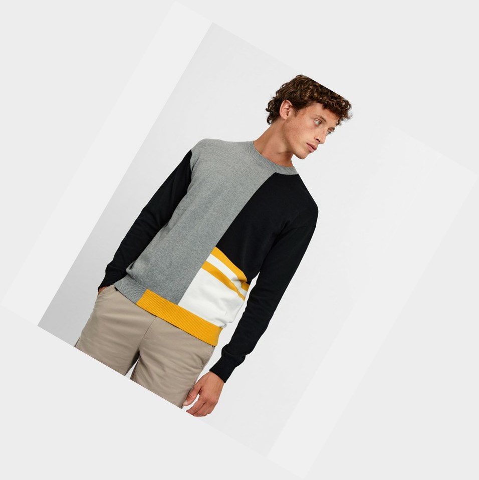 Aigle Cotone Crew-neck Felpe Uomo Grigie Nere | ACI-941620