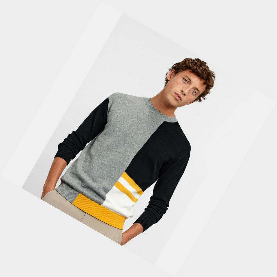 Aigle Cotone Crew-neck Felpe Uomo Grigie Nere | ACI-941620