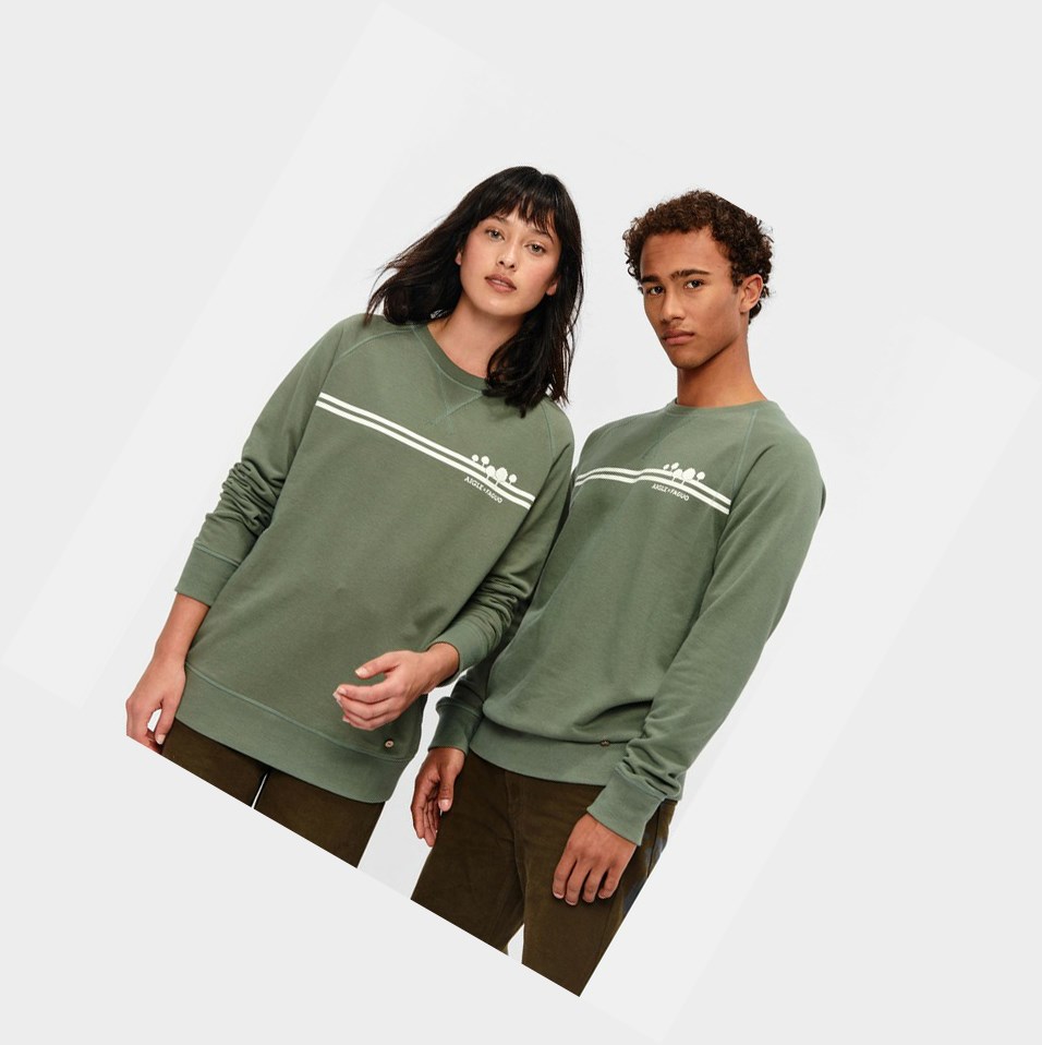 Aigle Crew Neck Felpe Uomo Verde Oliva | CUV-971806