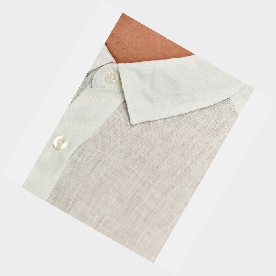 Aigle Leggere Linen Camicie Uomo Bianche | ZCG-306587