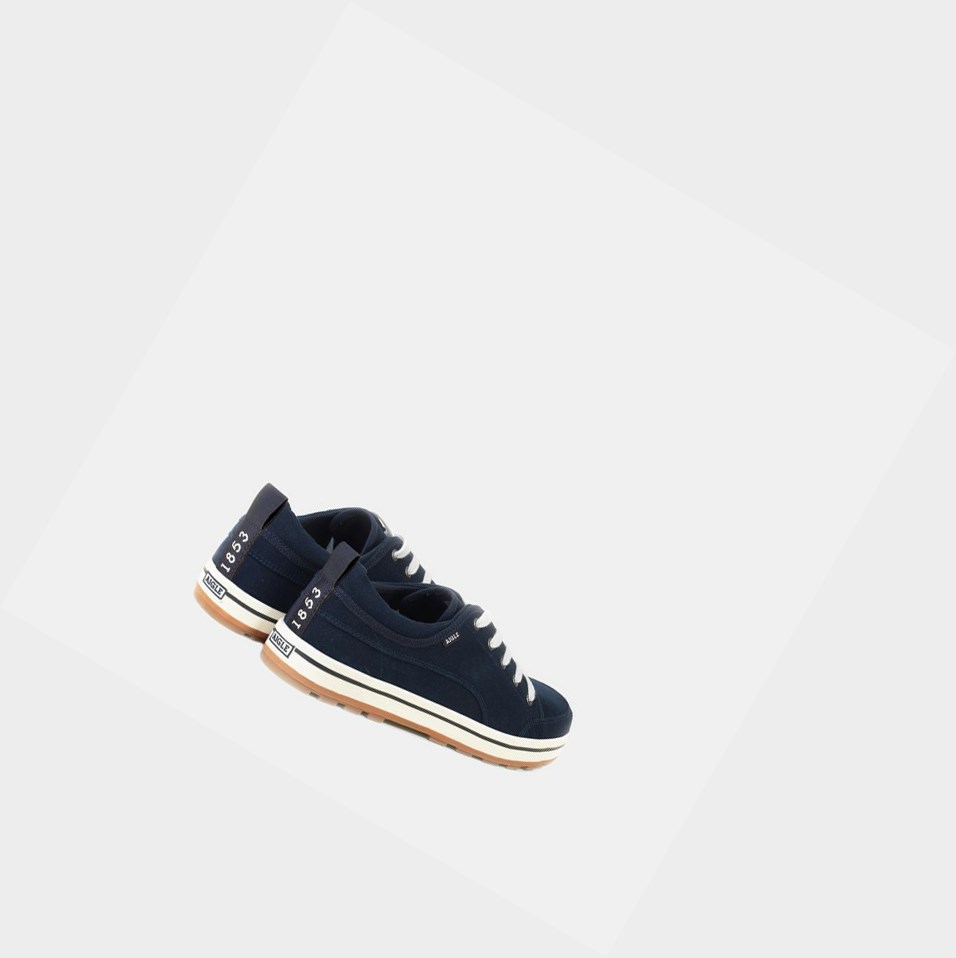 Aigle Leggere Tela Trainers Scarpe Da Ginnastica Uomo Blu Marino | VWO-609758