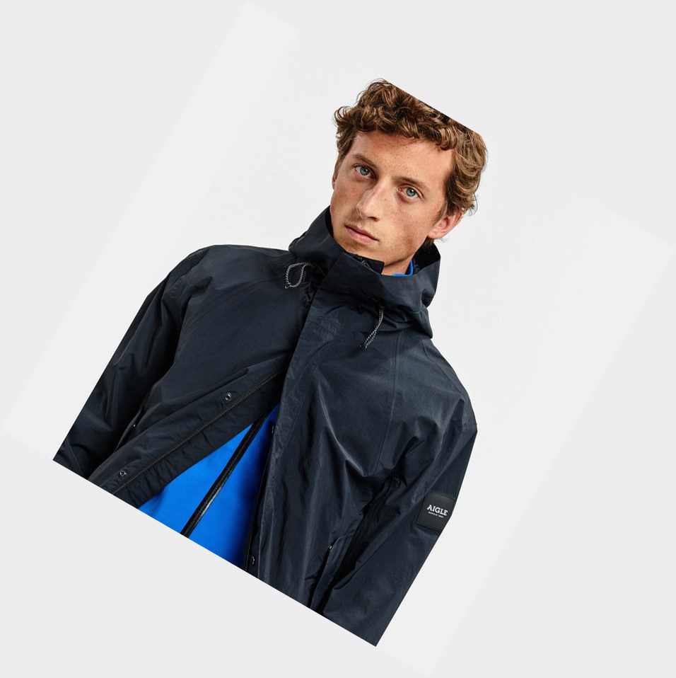 Aigle Long Impermeabili And Windproof Cappotti & Giacca Uomo Nere | WTZ-298134