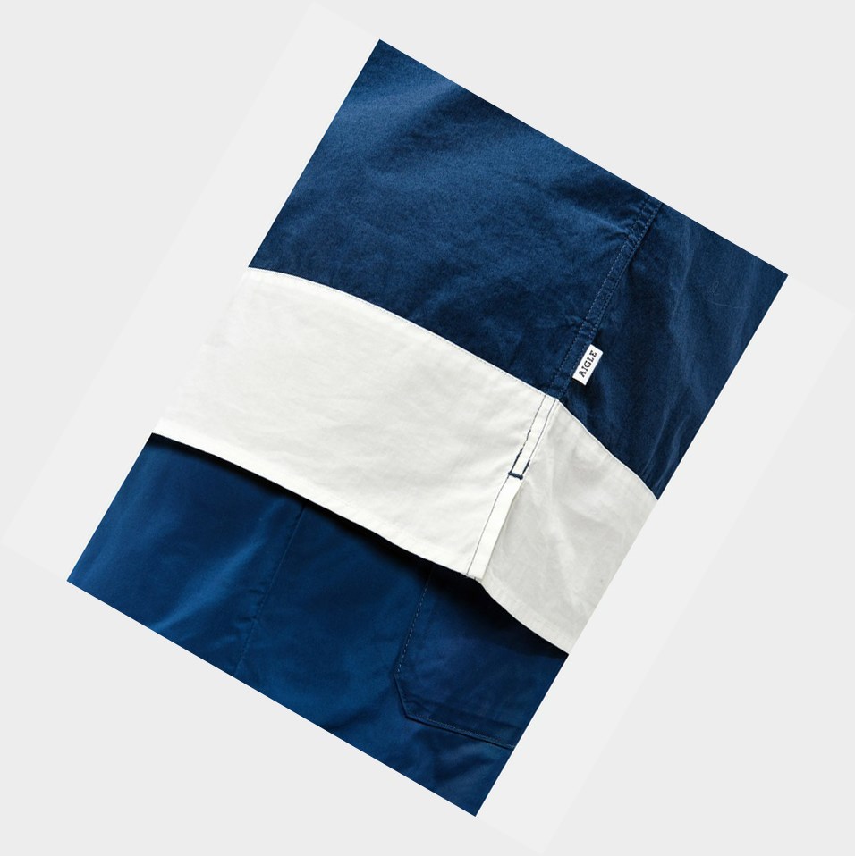 Aigle Nautical-sleeved Camicie Uomo Blu | YLQ-163492