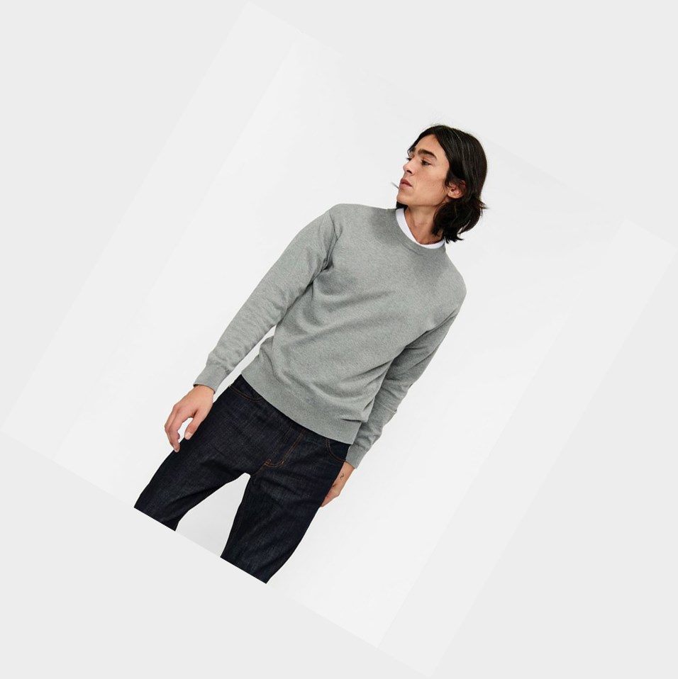 Aigle Organic Coton Crew-neck Felpe Uomo Grigie | NZB-587041