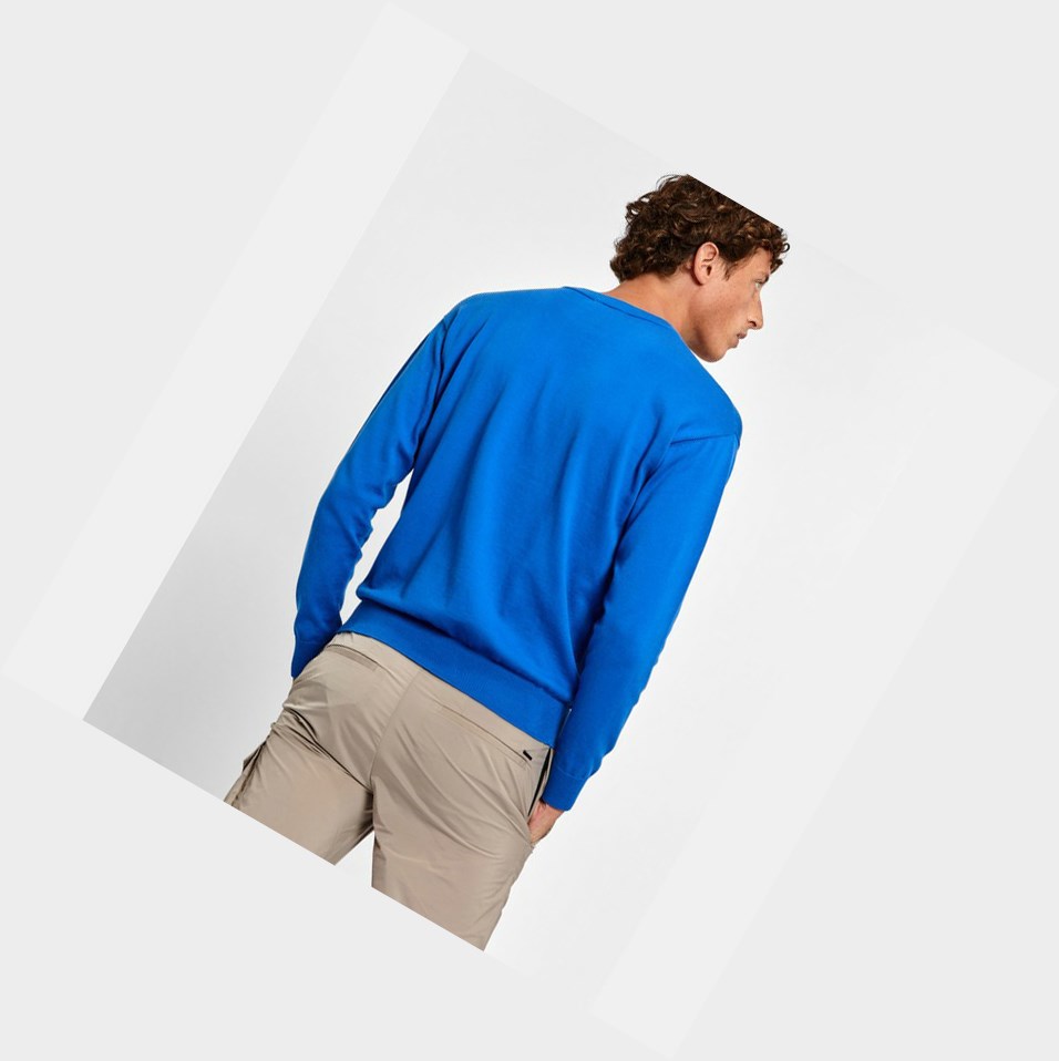 Aigle Organic Coton Crew-neck Felpe Uomo Blu | QWF-860713