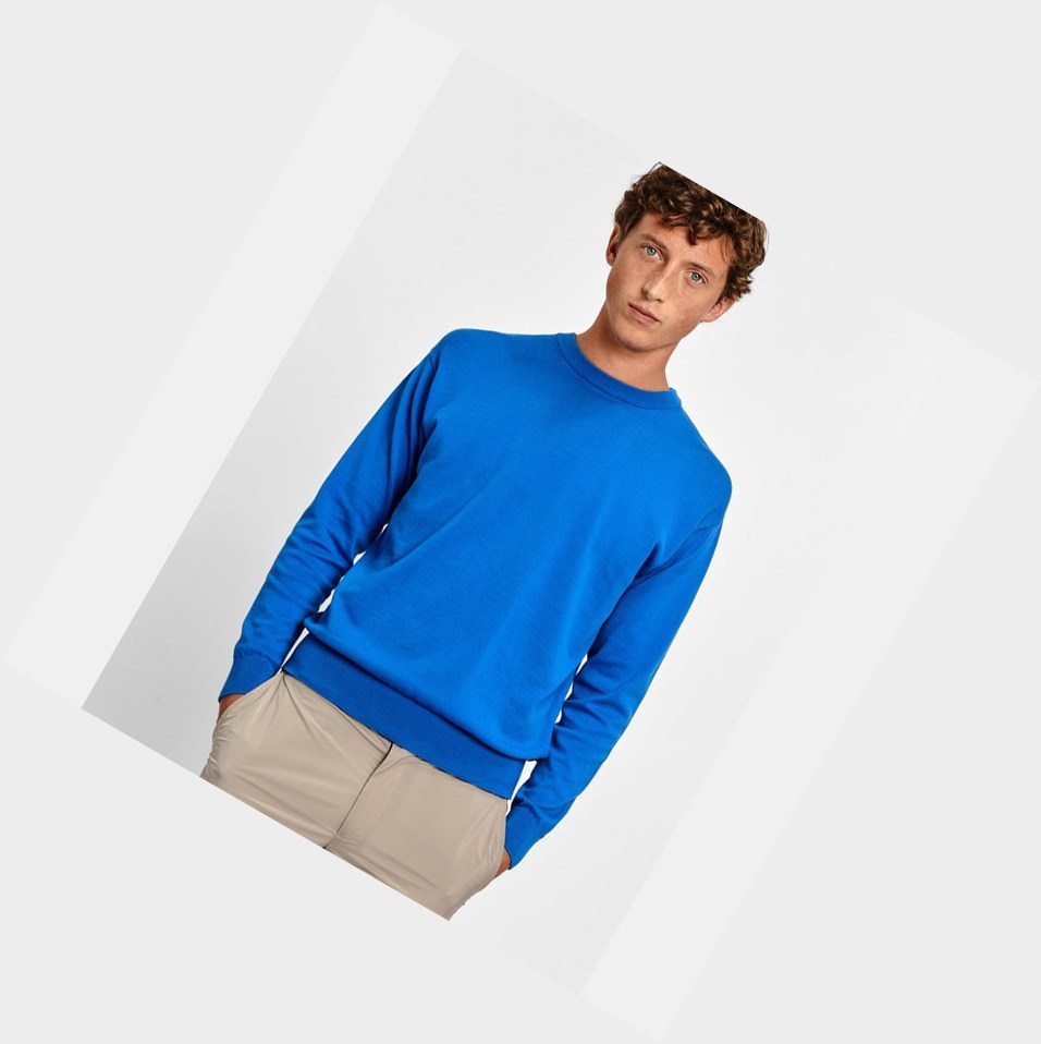 Aigle Organic Coton Crew-neck Felpe Uomo Blu | QWF-860713