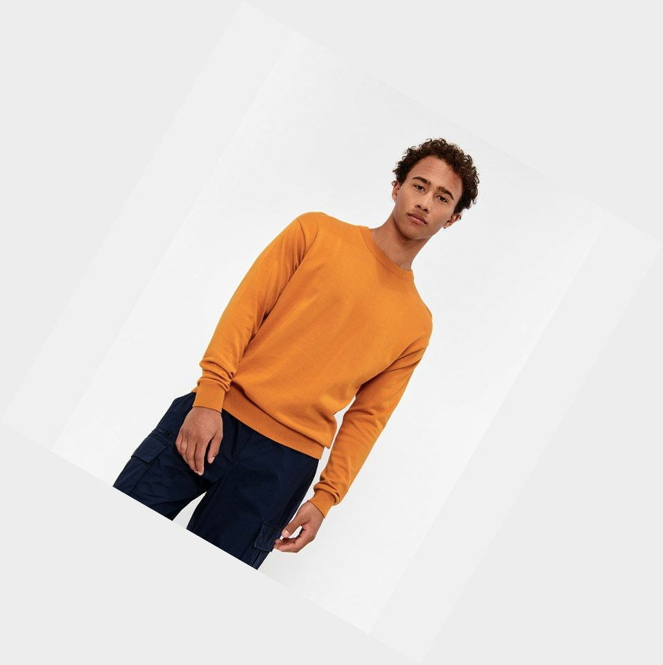 Aigle Organic Coton Crew-neck Felpe Uomo Arancioni | QYX-605829