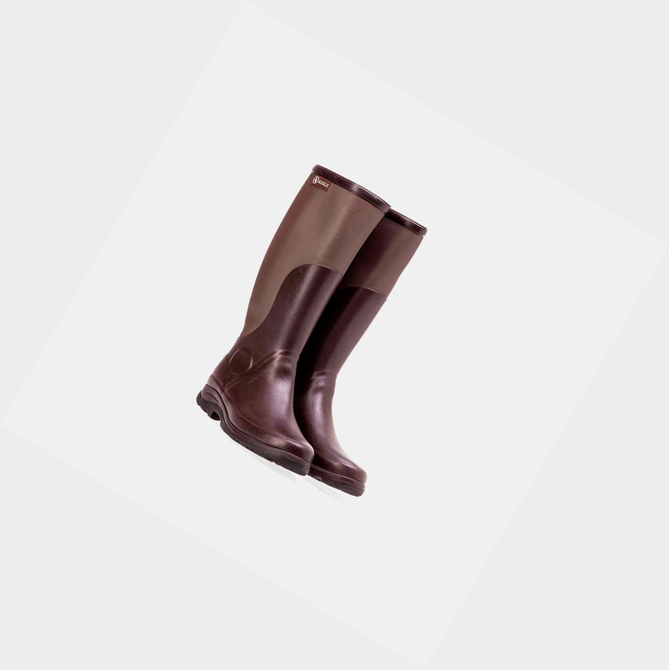 Aigle Rubber Leisure Boots Stivali da Pioggia Uomo Bordeaux | KZE-360819