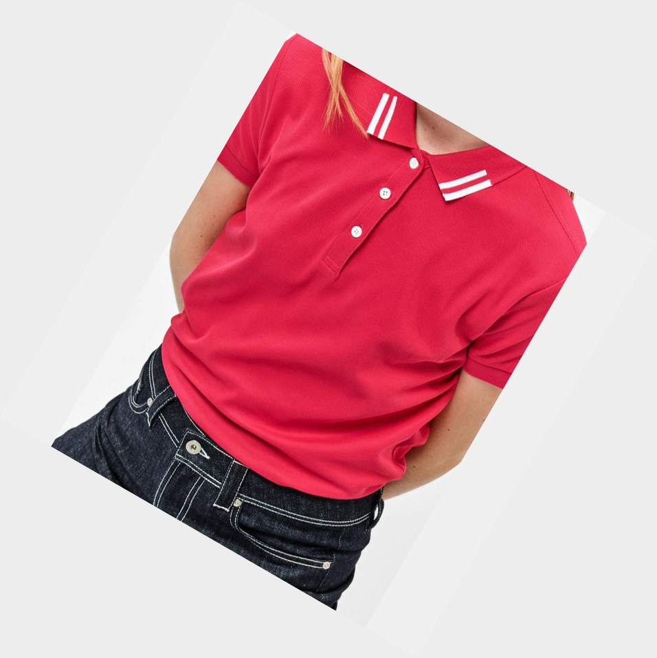 Aigle Technical Corta-sleeved Magliette Polo Donna Rosse | YTR-649120