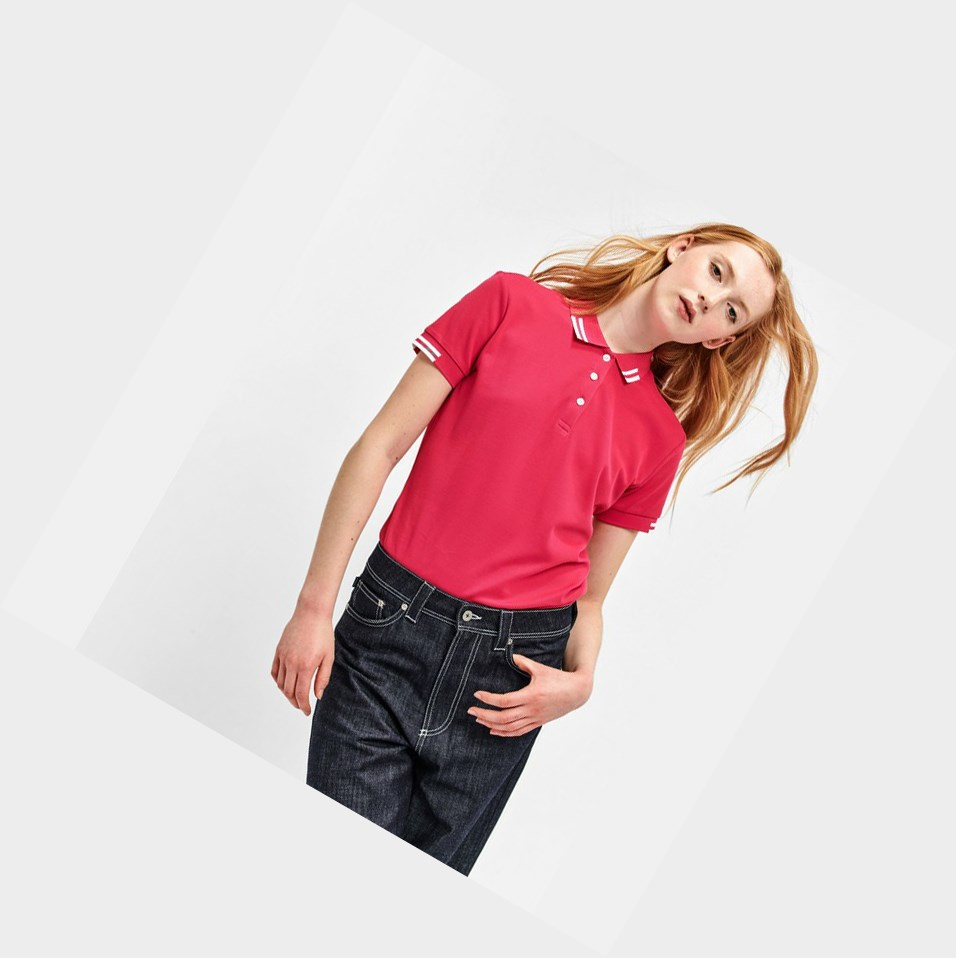 Aigle Technical Corta-sleeved Magliette Polo Donna Rosse | YTR-649120