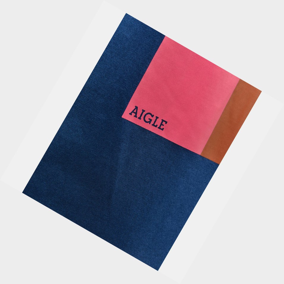 Aigle Technical Crew-neck Magliette Uomo Blu | YXN-670384