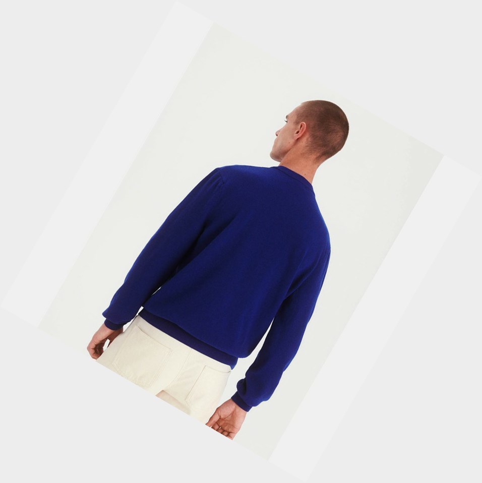 Aigle The Basic Crew-neck Felpe Uomo Blu | ETF-923817