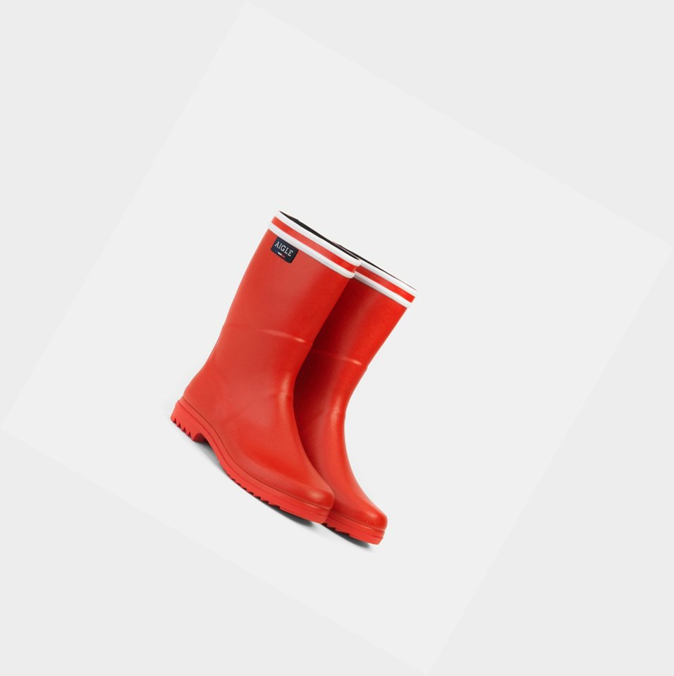 Aigle The Boot With The Double White Stripe Stivali da Pioggia Donna Rosse | HIY-312547