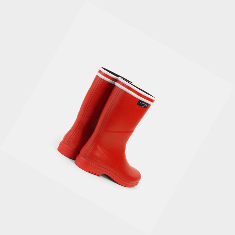 Aigle The Boot With The Double White Stripe Stivali da Pioggia Donna Rosse | HIY-312547