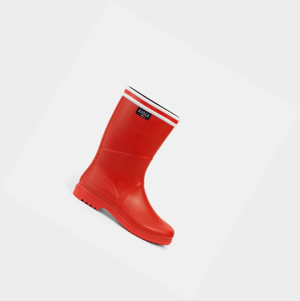 Aigle The Boot With The Double White Stripe Stivali da Pioggia Donna Rosse | HIY-312547