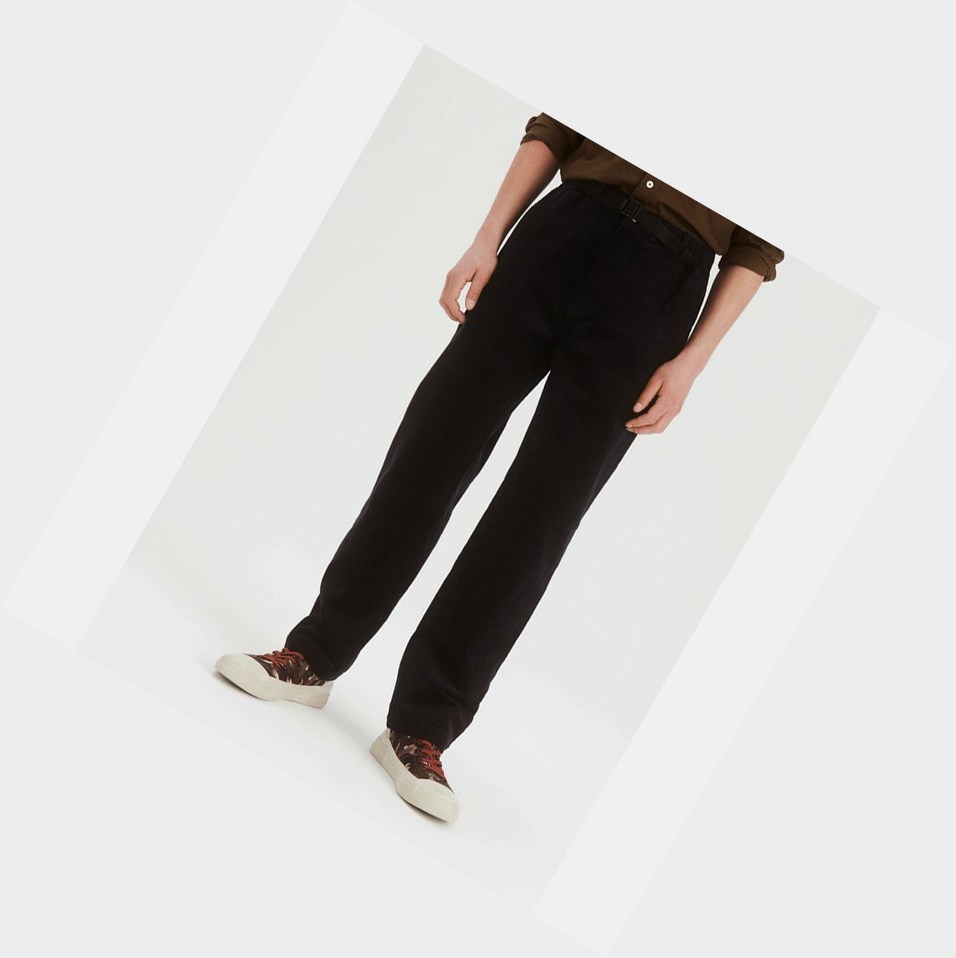 Aigle The Comfort-fit Velvet Pantaloni Uomo Nere | UBM-704269