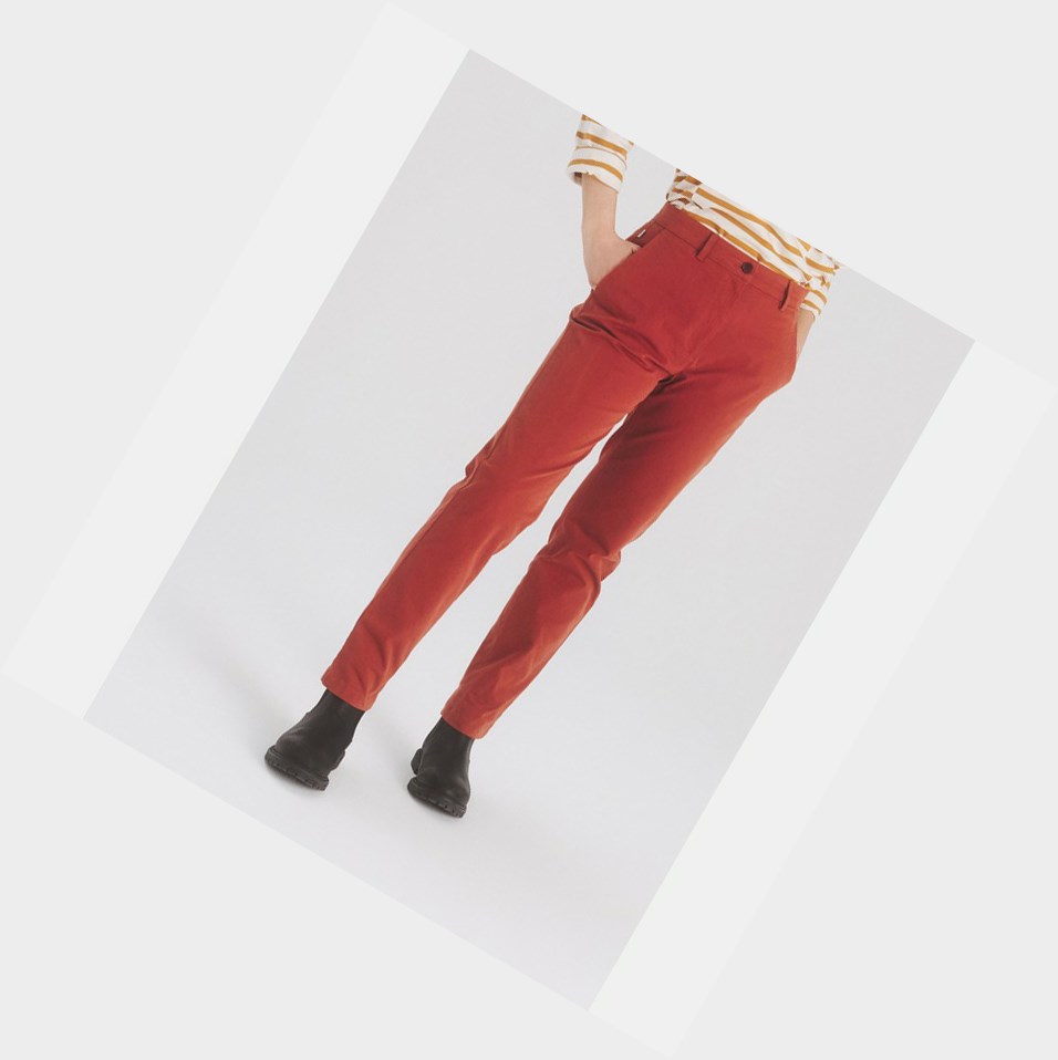 Aigle The Cotone Chino Pantaloni Donna Rosse | ELZ-945068