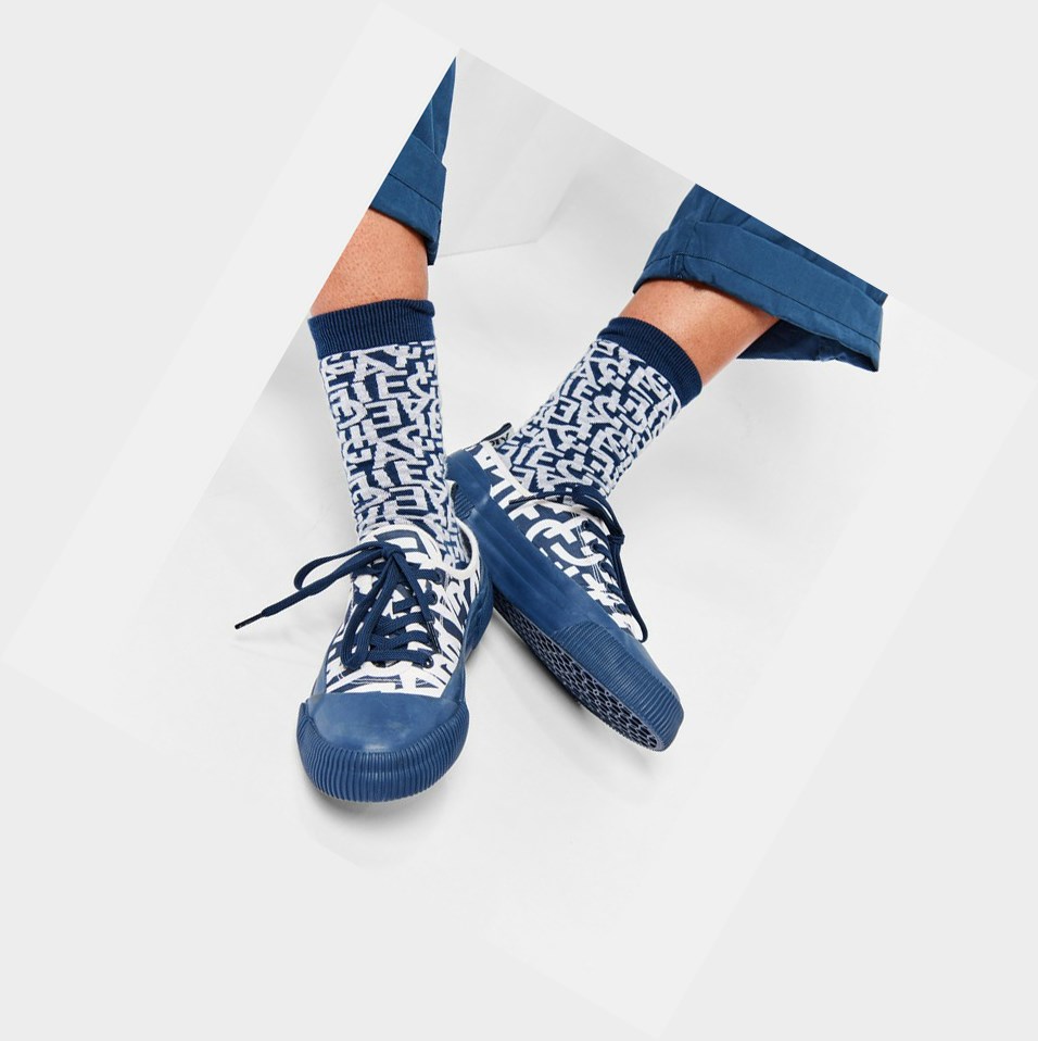 Aigle The Eco-friendly Tela And Rubber Scarpe Da Ginnastica Donna Bianche Blu | FBJ-603592