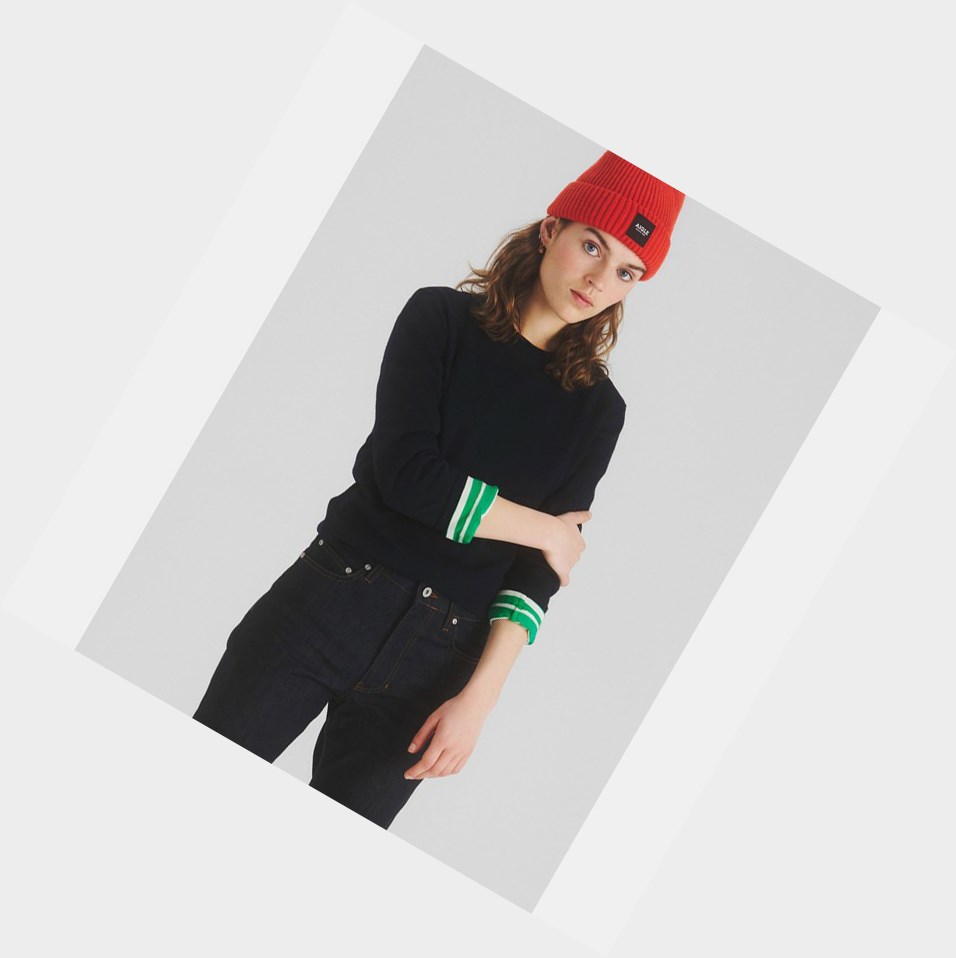 Aigle The Essential Crew-neck Jumper, Made From 100% Rws-certified Lana Vergine Jumpers Donna Nere | RMP-450673