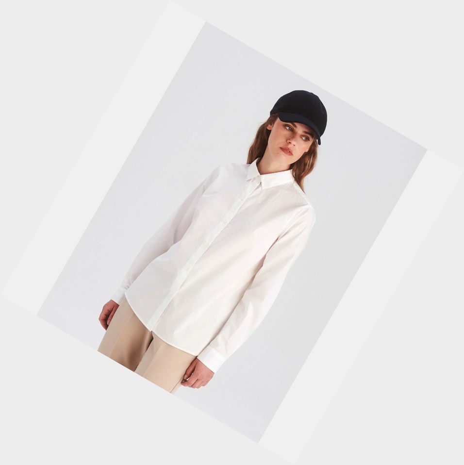 Aigle The Essential Long-sleeved Shirt In 100% Organic Cotone Camicie Donna Bianche | SOW-039285