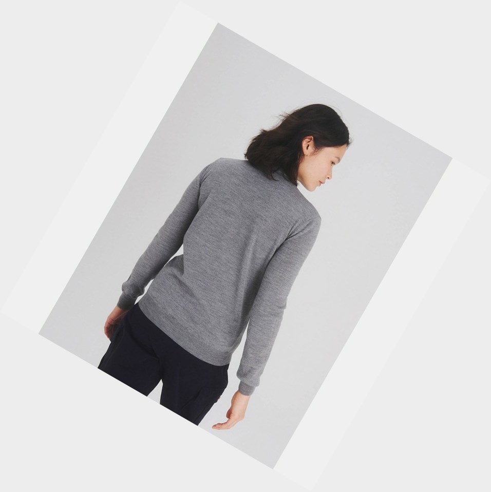 Aigle The Essential Stand-up-collar Jumper, Made From 100% Rws-certified Lana Vergine Jumpers Donna Grigie | MKI-762841