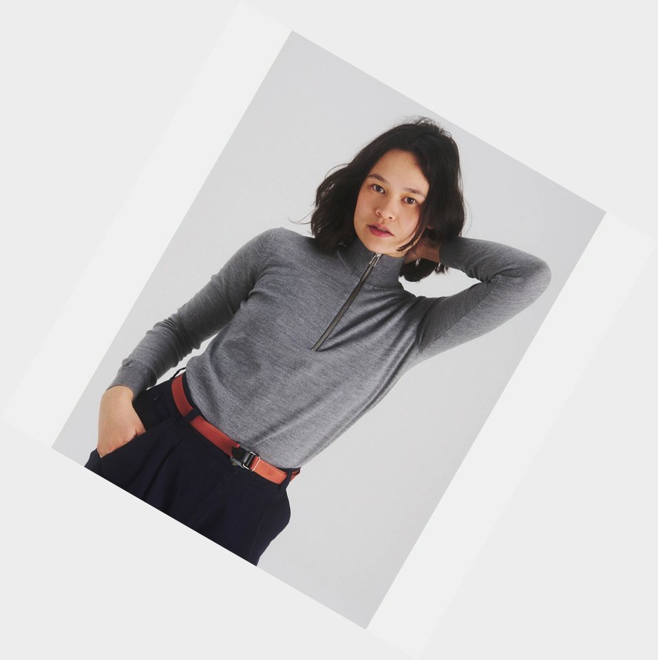 Aigle The Essential Stand-up-collar Jumper, Made From 100% Rws-certified Lana Vergine Jumpers Donna Grigie | MKI-762841