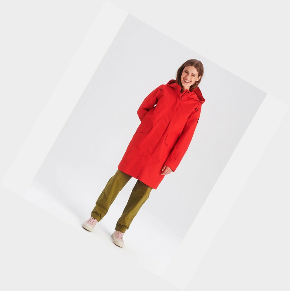 Aigle The Gore-tex Mid-length Cappotti & Giacca Donna Rosse | KNT-260749