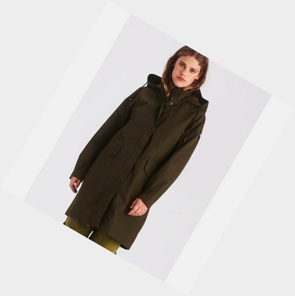 Aigle The Gore-tex Mid-length Cappotti & Giacca Donna Verde Oliva | MRJ-096318