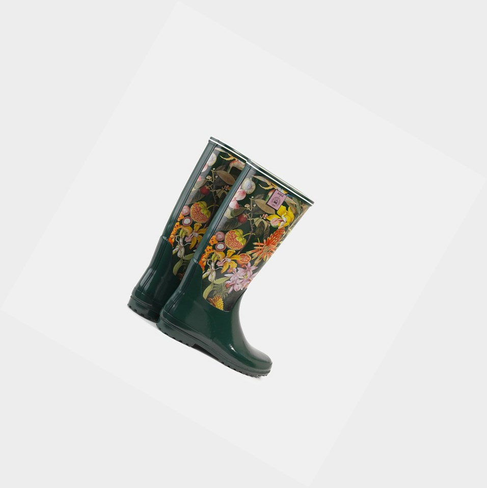 Aigle The Modern And Feminine Printed Stivali da Pioggia Donna Fiori Nere | GZQ-672894